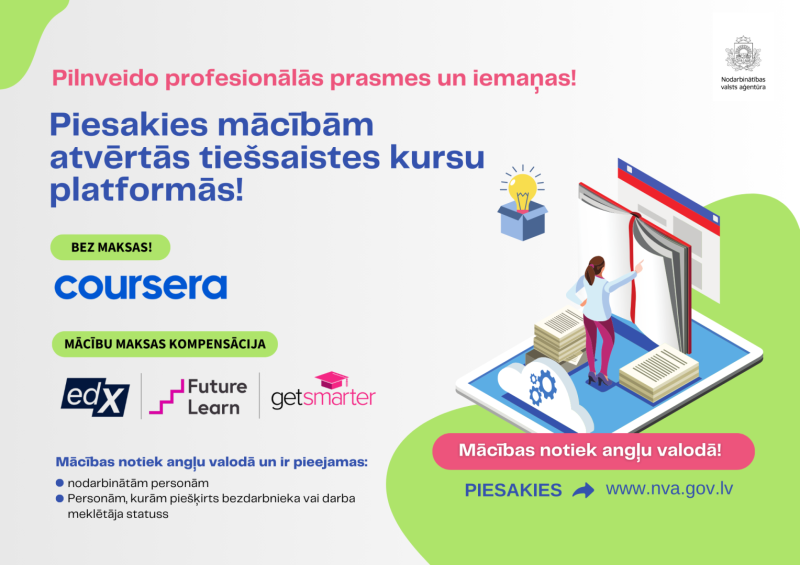 Vizualizācija: teksts, illūstrācija, logo, vispārīga informācija par pasākumiem