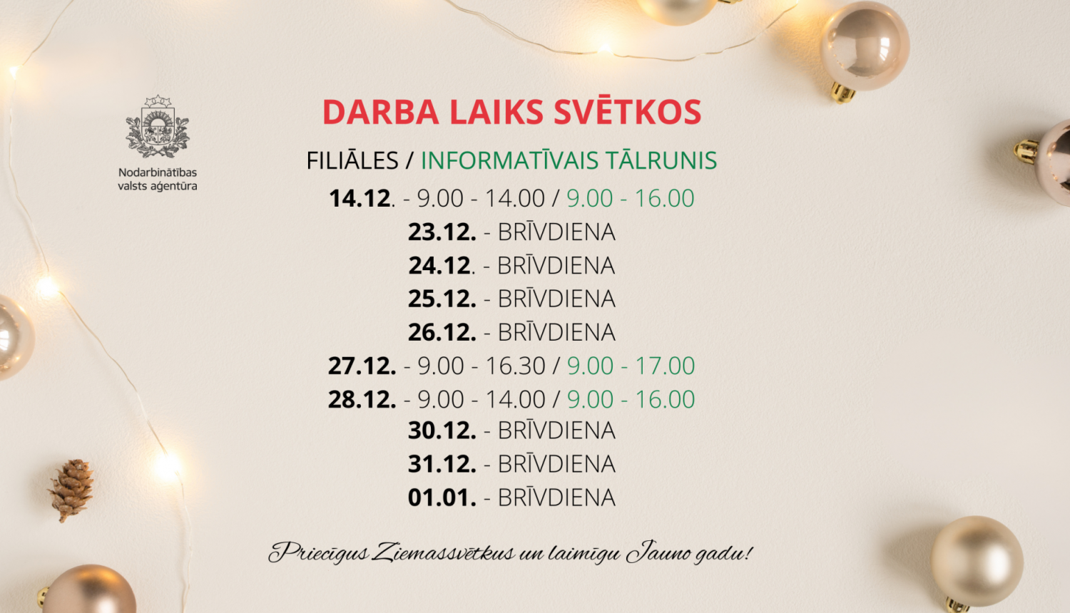 Darba laiks svētkos