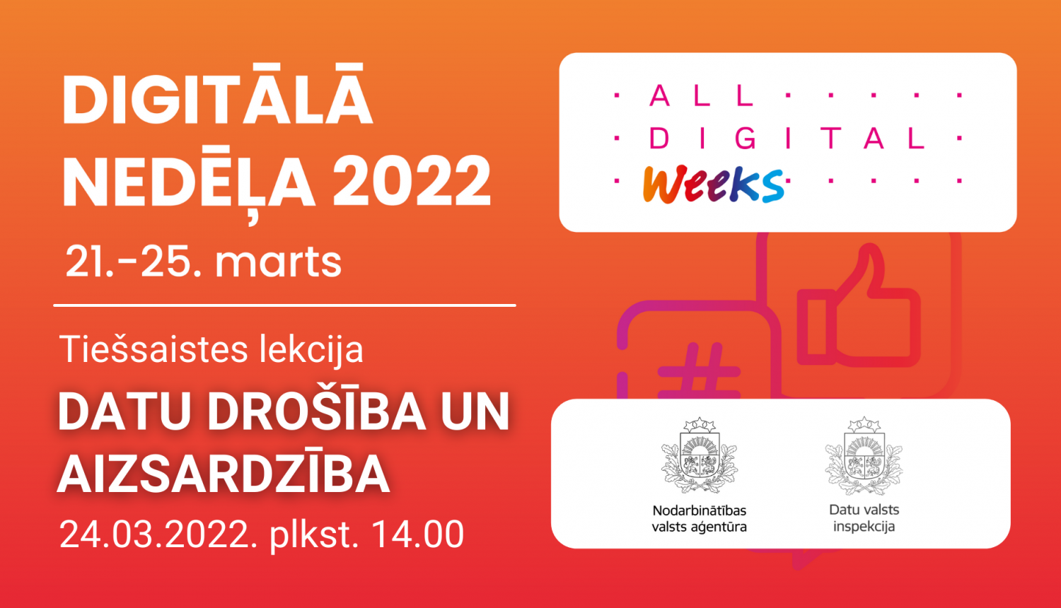 Digitālā nedēļa 2022 logo, NVA logo, DVI logo, tekstuāls saturs