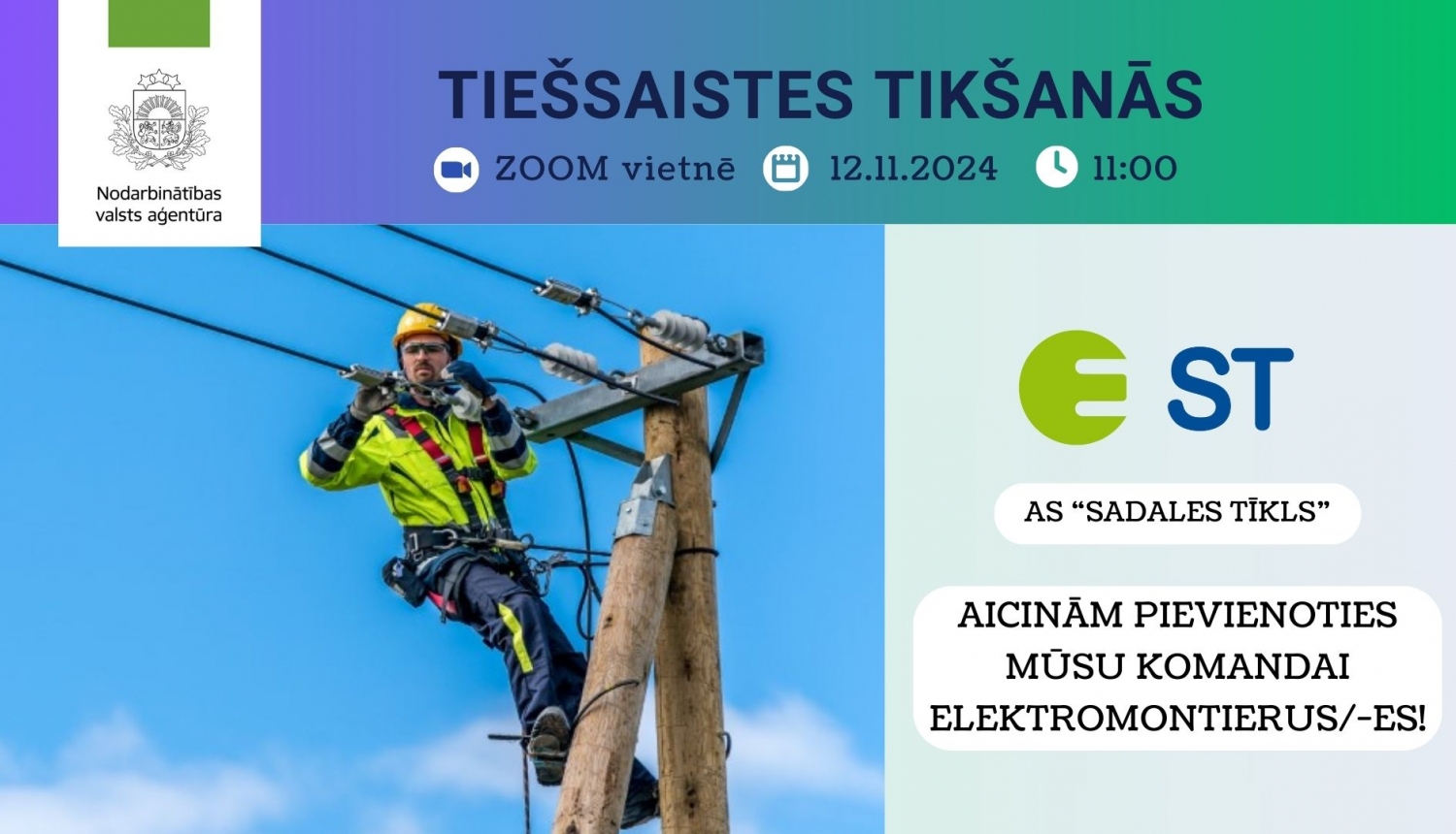 Tiešsaistes tikšanās par darba un karjeras iespējām ar AS "Sadales tīkls"